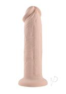 Girthy Vibrating Rechargeable Silicone Dildo 7in - Vanilla