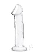 Glas Dildo Glass With Veins And Flat Base 6in - Clear